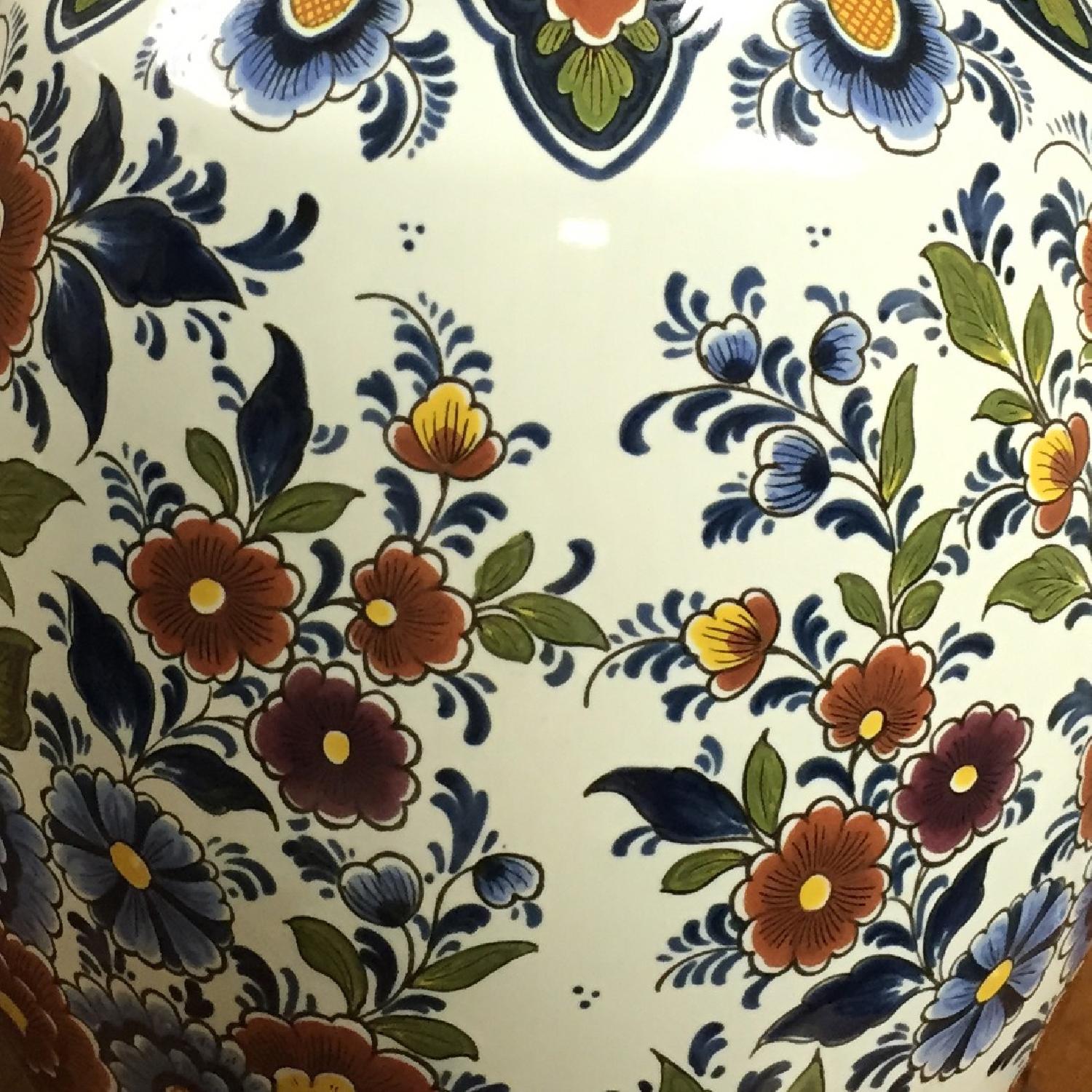 Antique Hand-Painted Porcelain Lamp - image-1