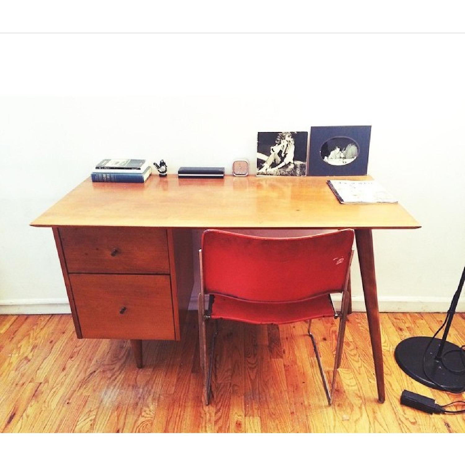 Paul McCobb Mid Century Solid Maple Planner Group Desk - image-5