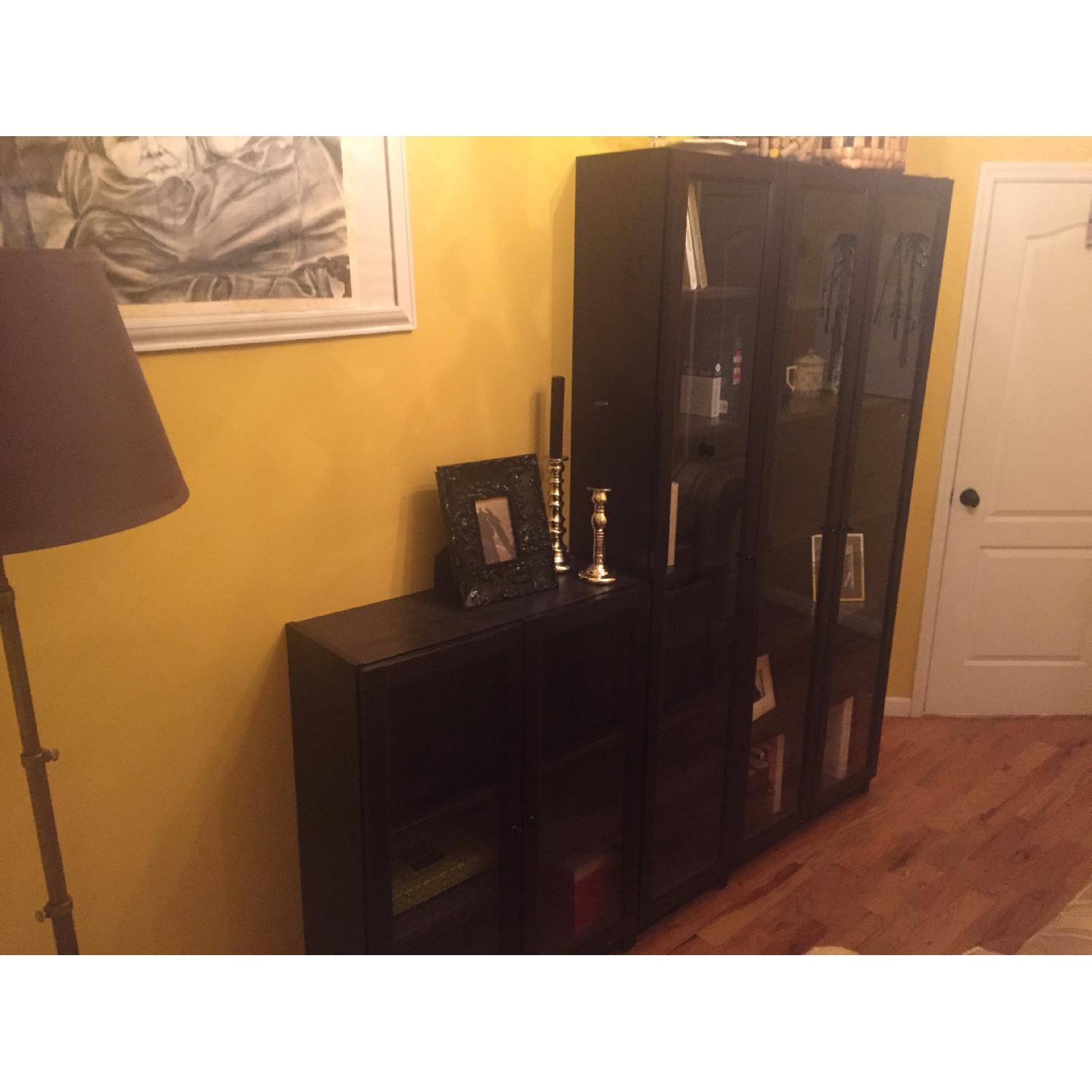 Ikea Billy Glass Door Bookcases - image-1
