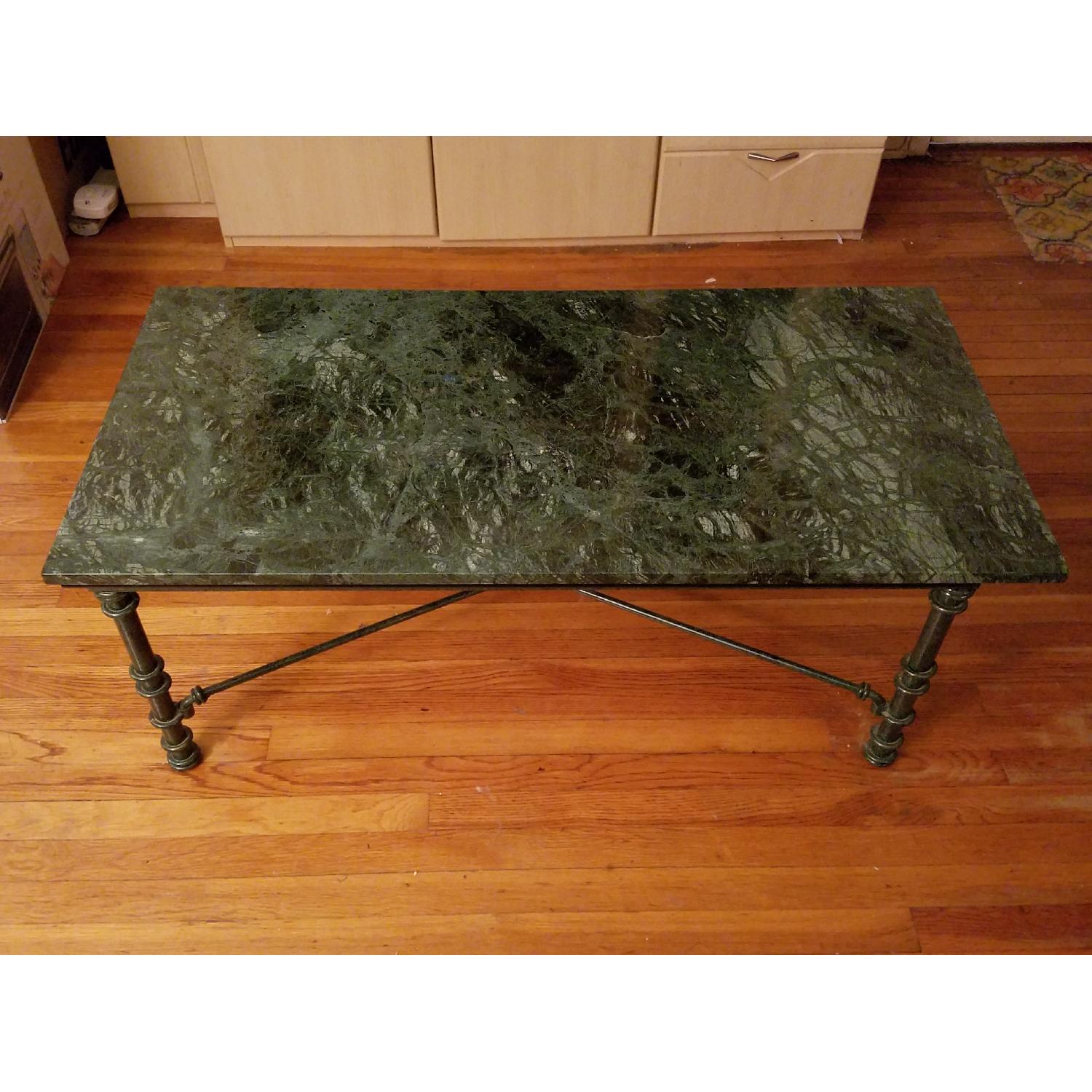Pier 1 Custom Green Marble Cocktail Table - image-3