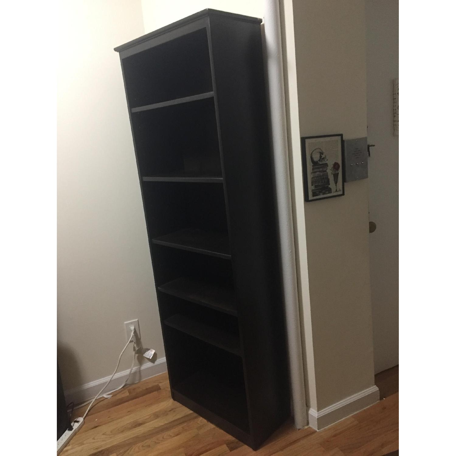 Custom-Built Espresso Wood Bookcase - image-1