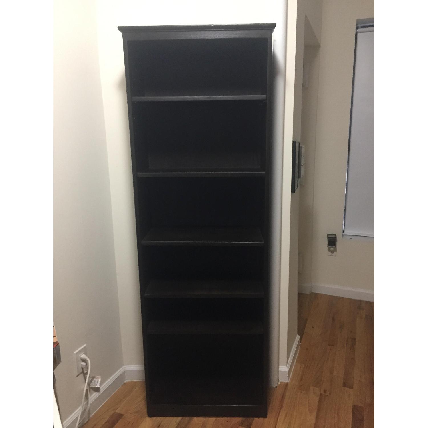 Custom-Built Espresso Wood Bookcase - image-5