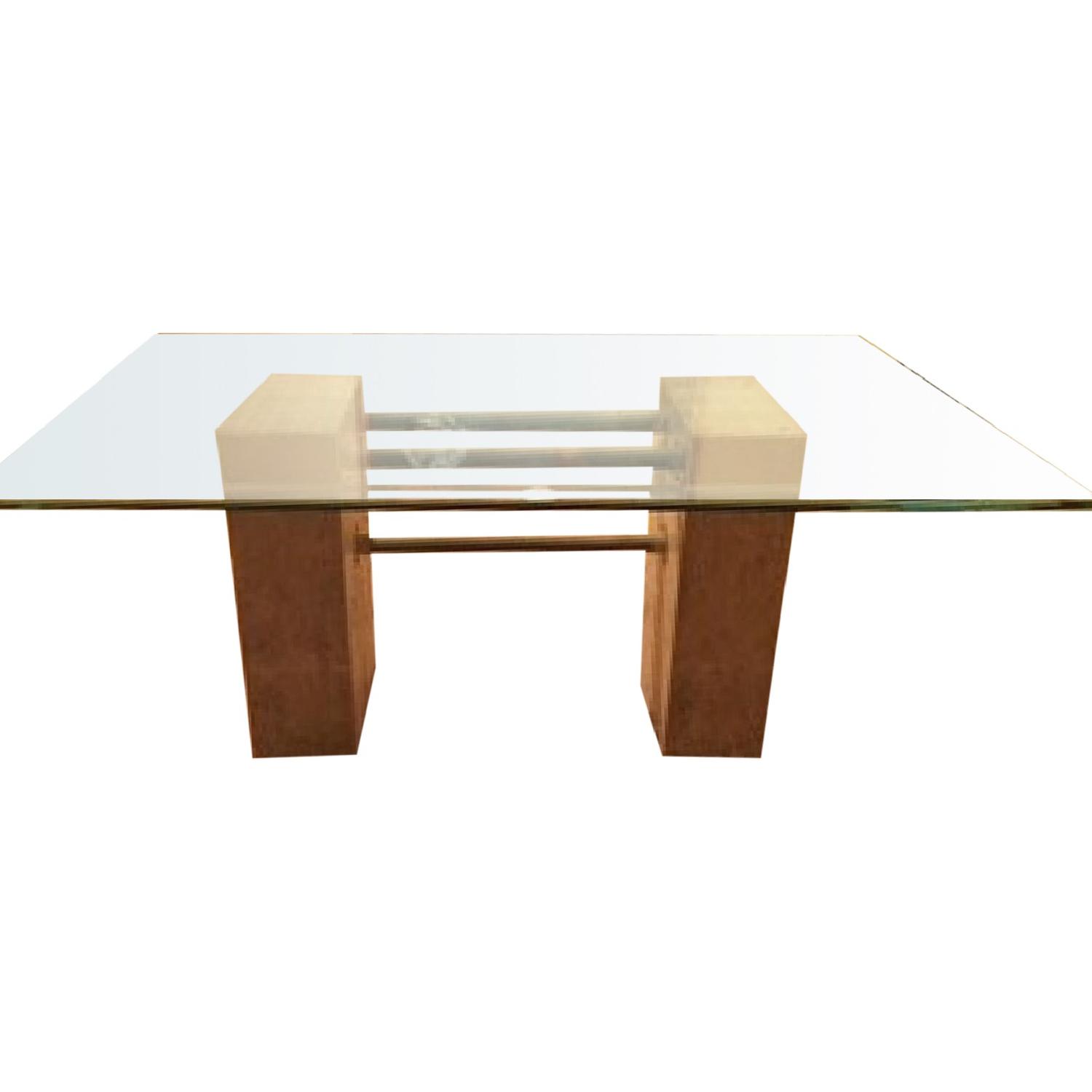 Glass Top Pedestal Dining Table Aptdeco