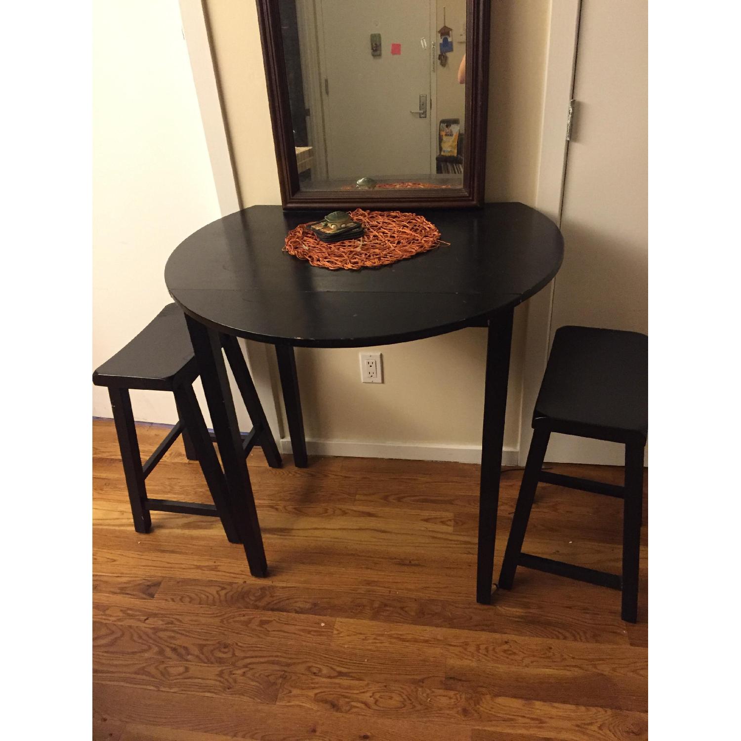 Wooden Hightop Table w/ 3 Stools AptDeco