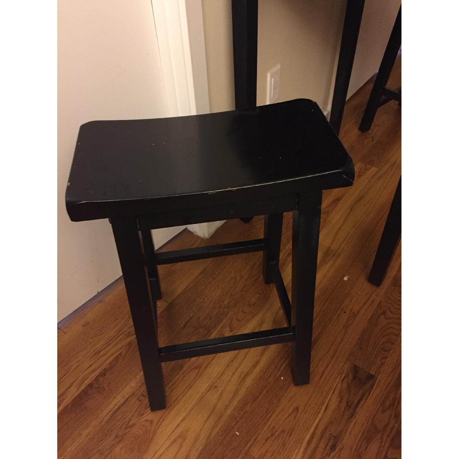 Wooden Hightop Table w/ 3 Stools - image-3