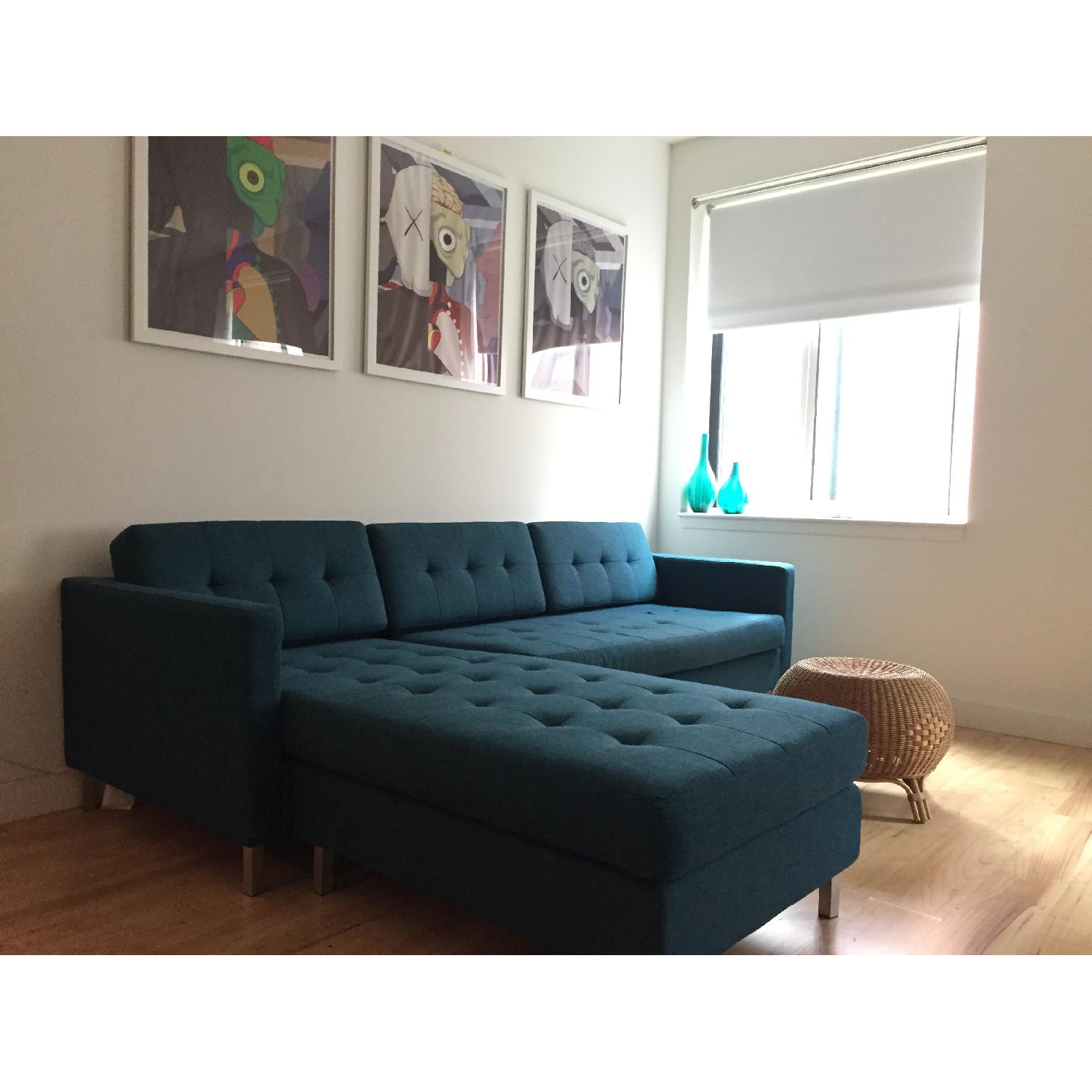 CB2 Ditto II Peacock Sectional Sofa - image-3