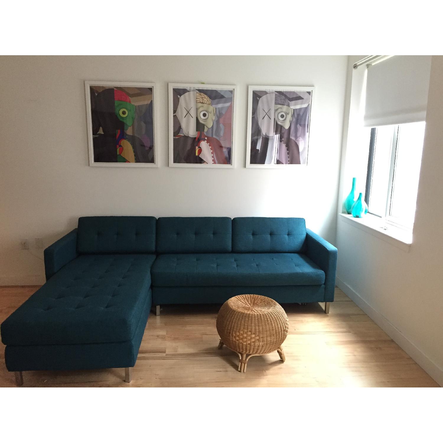 CB2 Ditto II Peacock Sectional Sofa - image-4