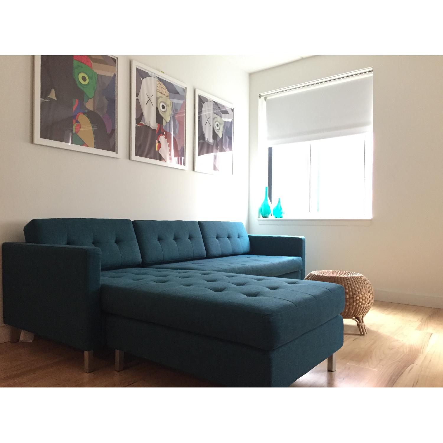 CB2 Ditto II Peacock Sectional Sofa - image-5