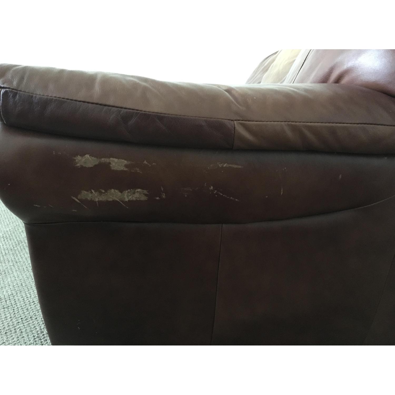 Leather 3 Seat Sofa in Mocha Brown - image-8