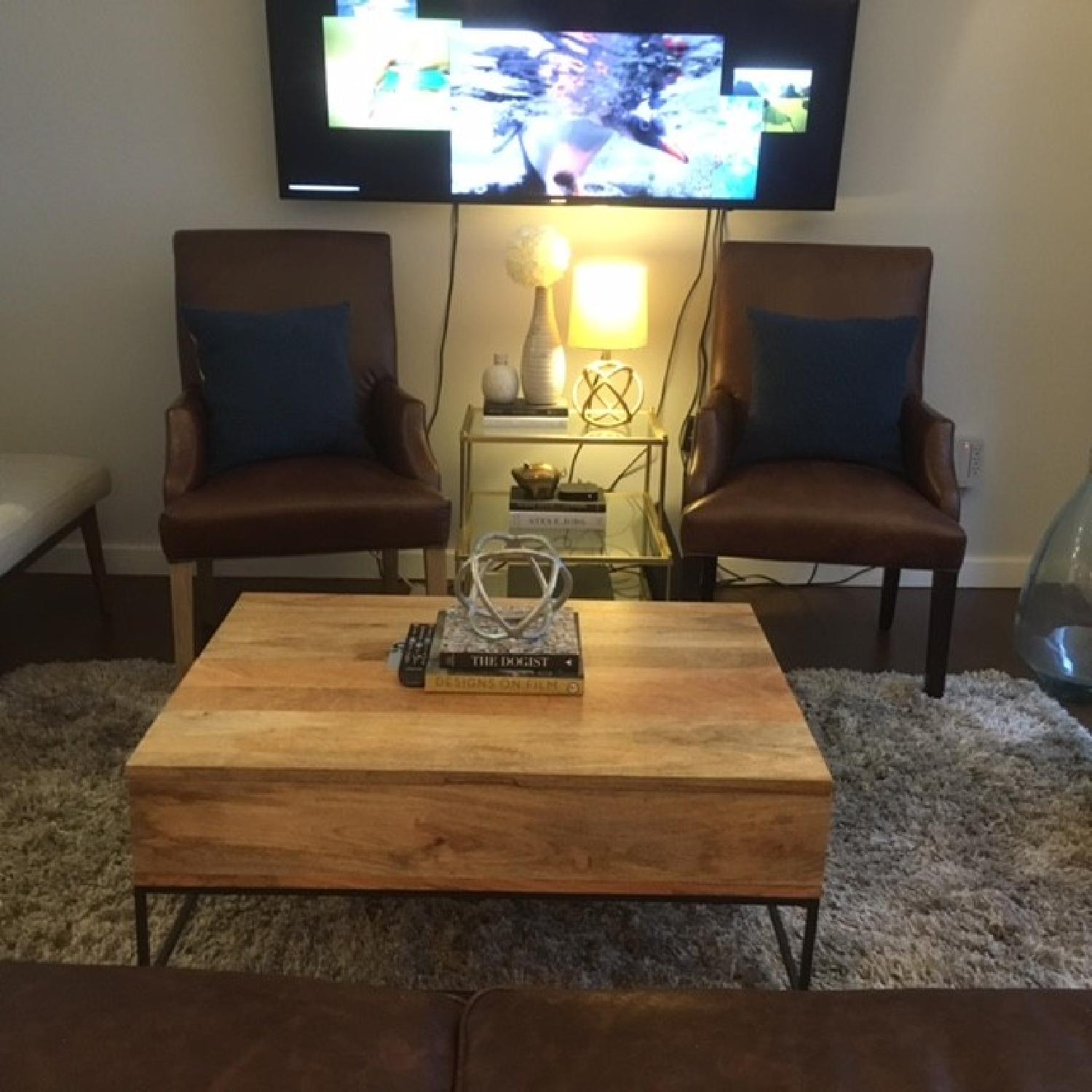 Restoration Hardware Hudson Roll Back Leather Armchair - image-4