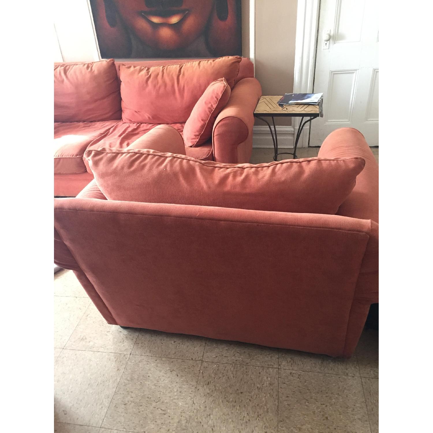 Orange Microsuede Couch - image-4