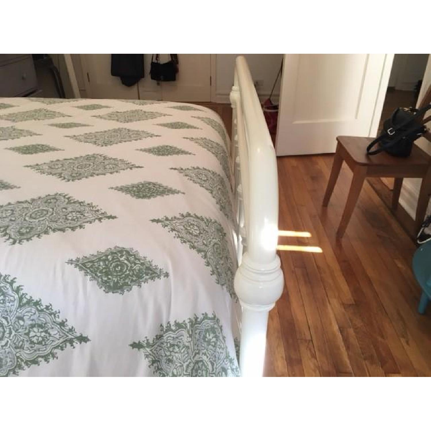 Pottery Barn Coleman White Iron Queen Bed Frame - image-2