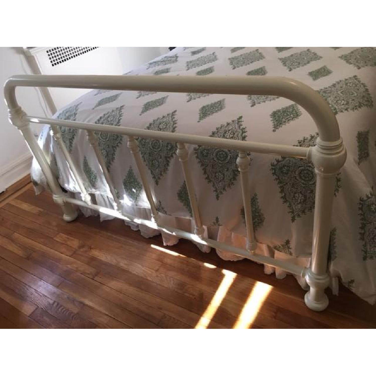 Pottery Barn Coleman White Iron Queen Bed Frame - image-4
