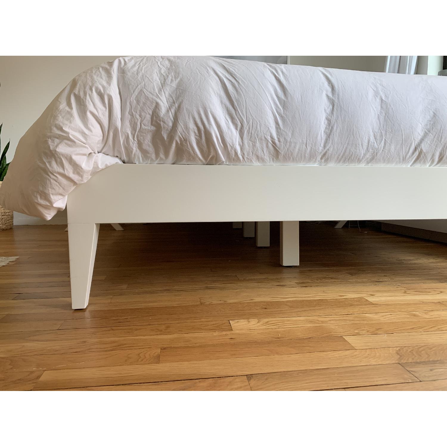 West Elm Narrow-Leg White Wood Bed Frame - image-2