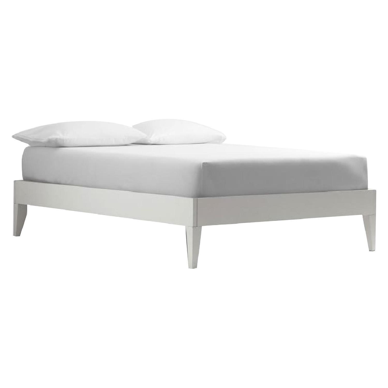 West Elm Narrow-Leg White Wood Bed Frame - image-0