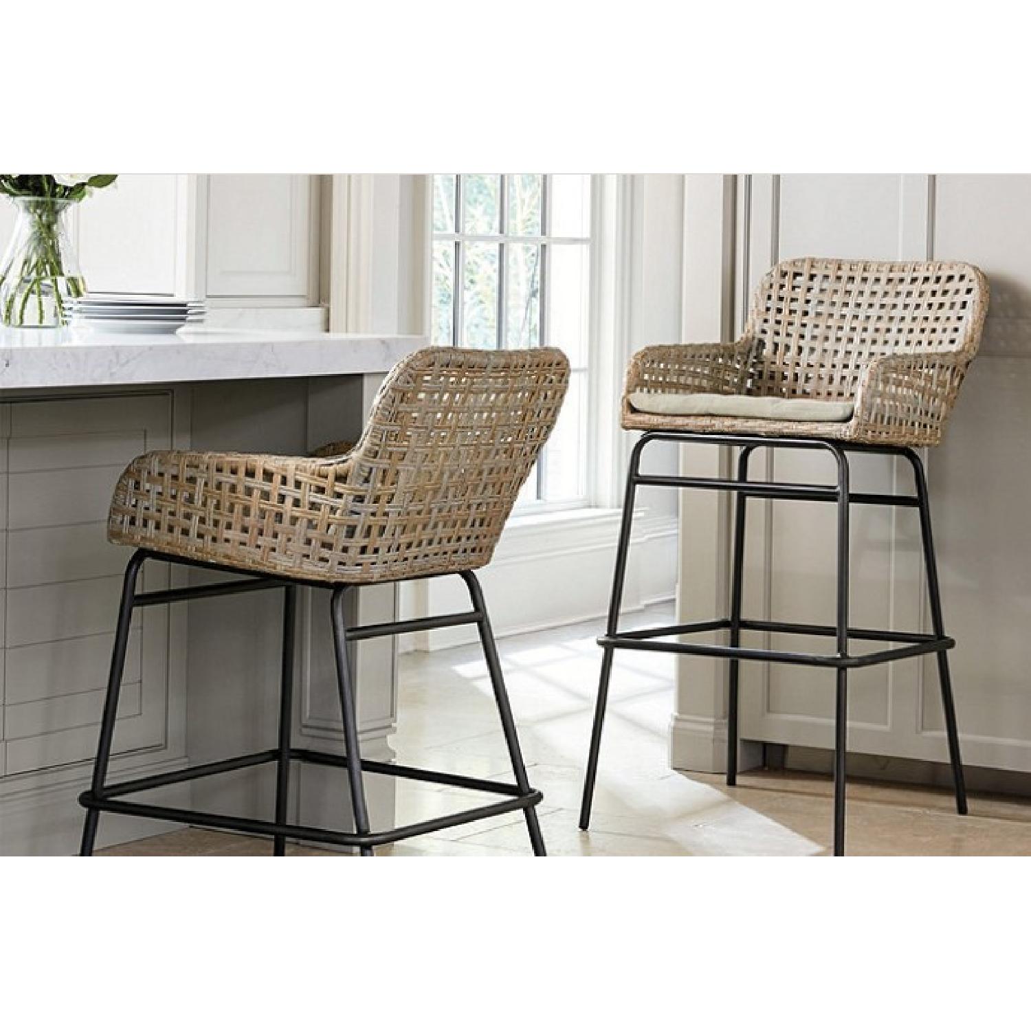 Ballard Design Wicker Counter Stools AptDeco