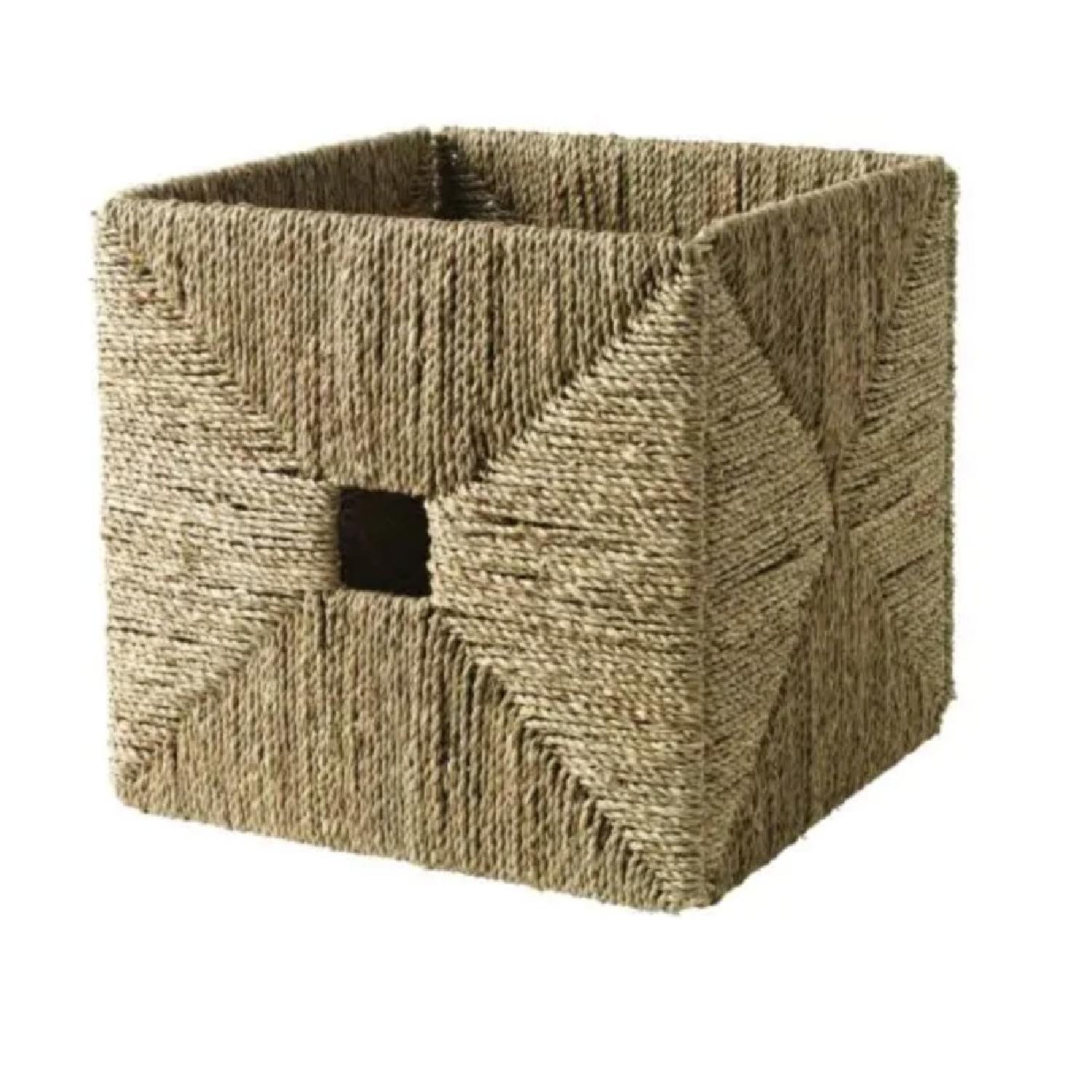 Ikea Kallax White Bookshelf w/ 5 Baskets AptDeco