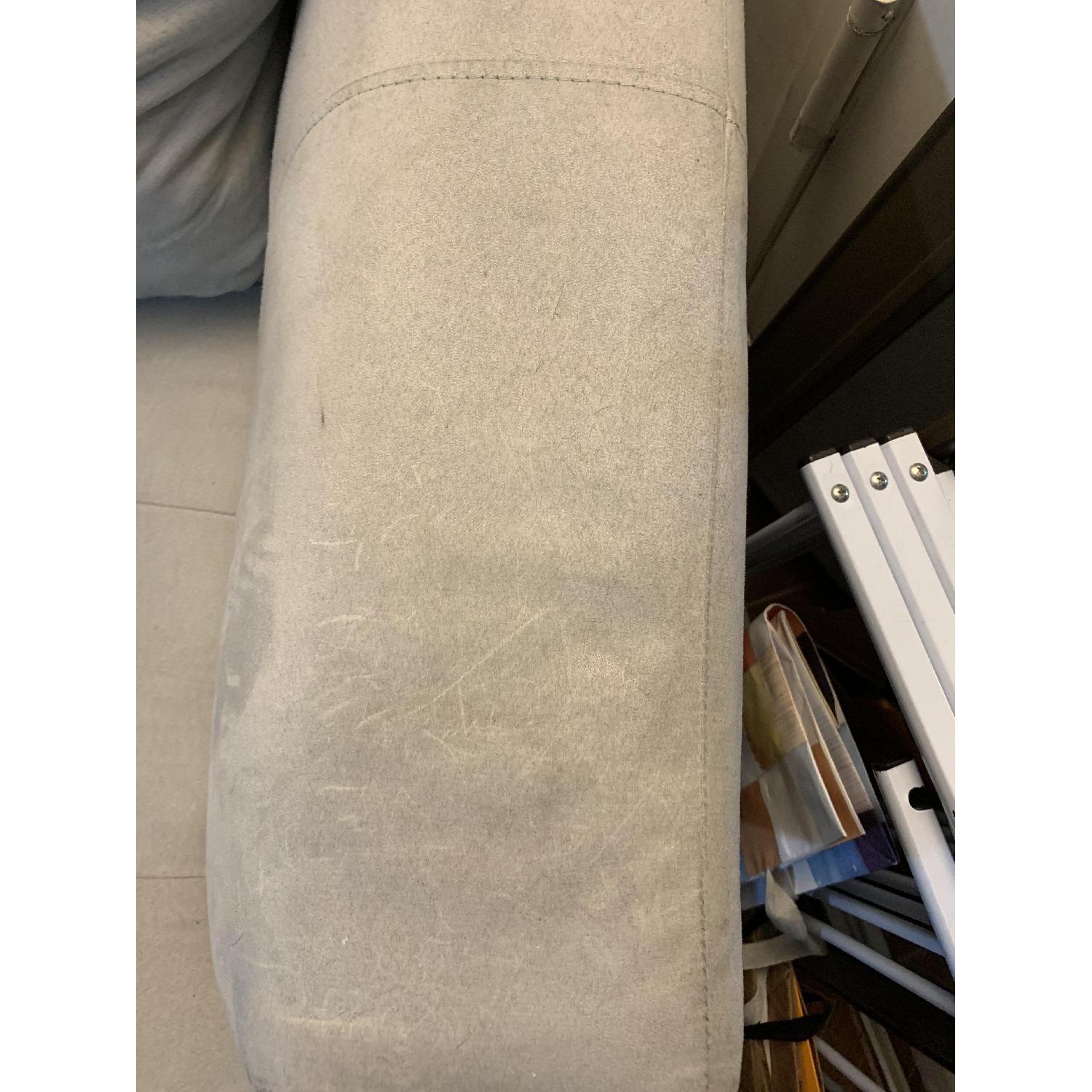 Ashley Grey Suede Armchair - image-1