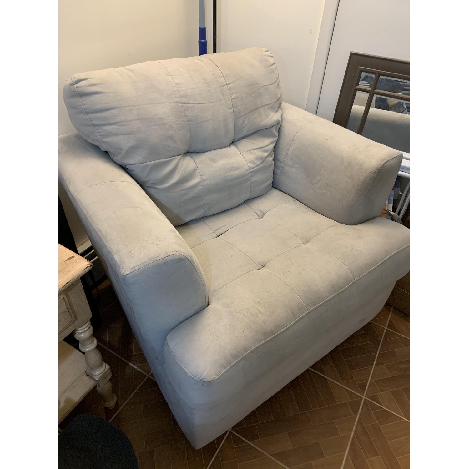 Ashley Grey Suede Armchair - image-2