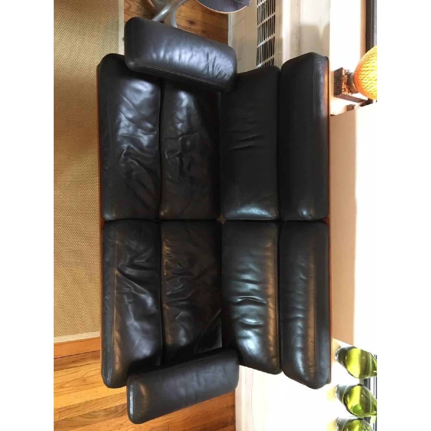Herman Miller Eames Black Leather 2 Seater Sofa - image-4