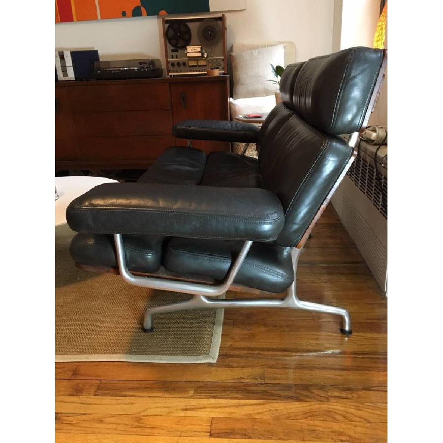 Herman Miller Eames Black Leather 2 Seater Sofa - image-7