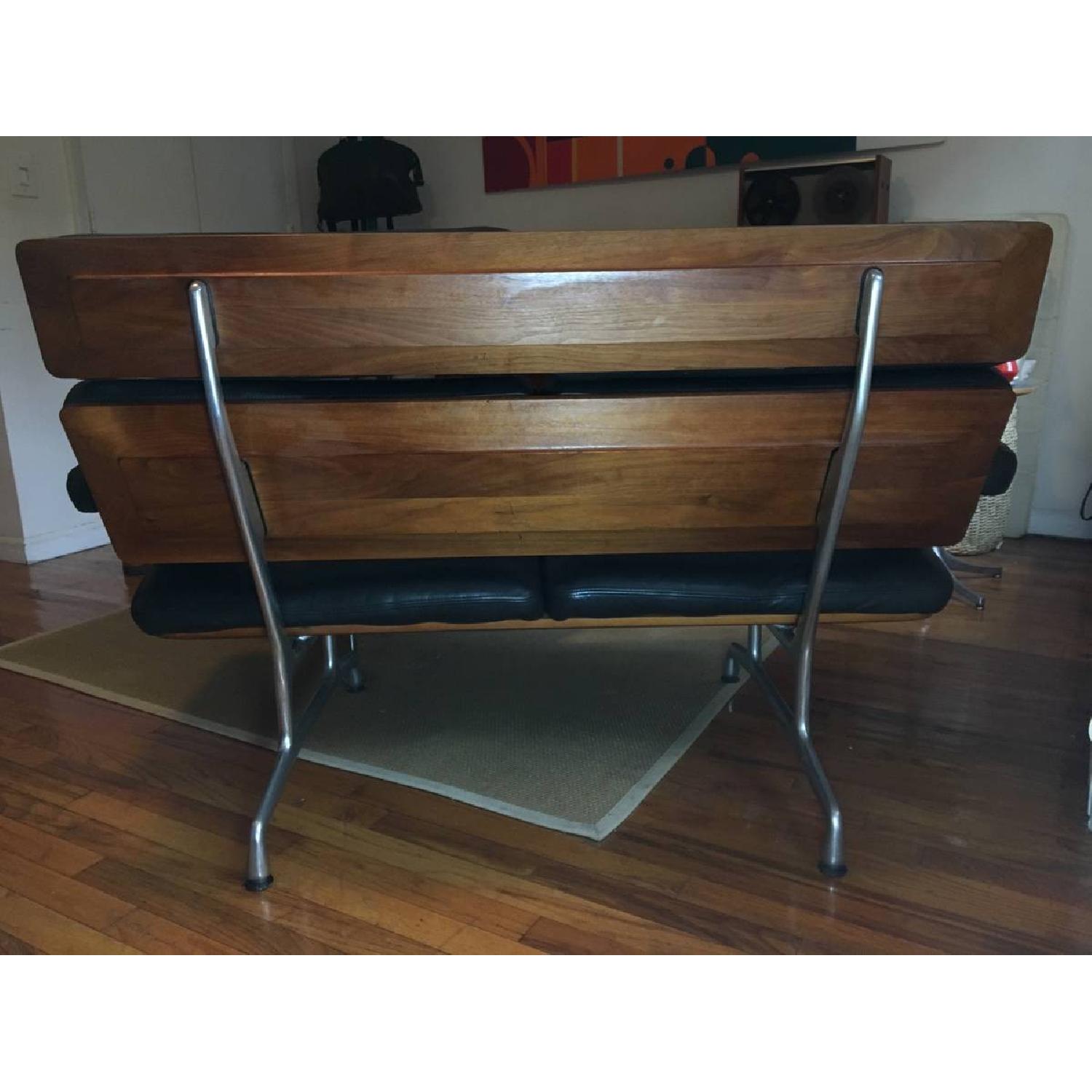 Herman Miller Eames Black Leather 2 Seater Sofa - image-8
