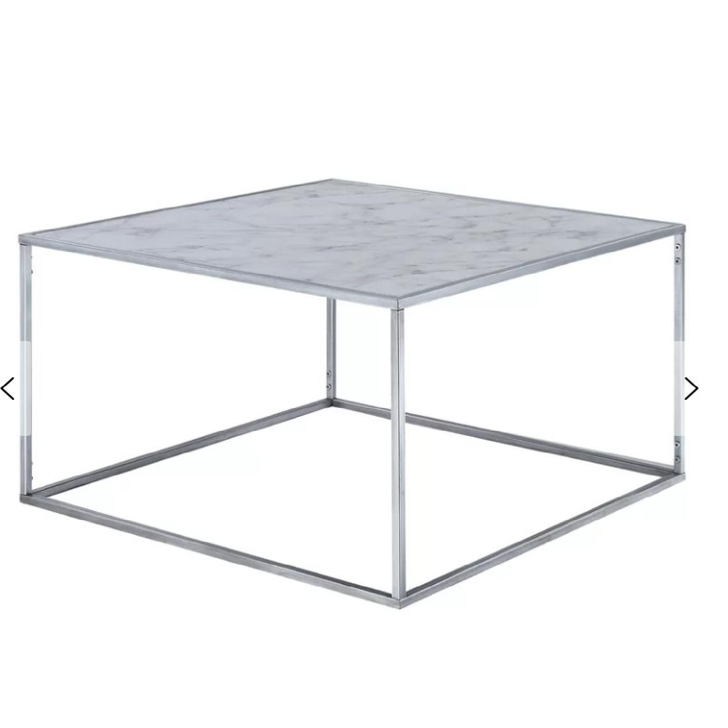 Willa Arlo Interior White/Silver Coffee Table - image-3