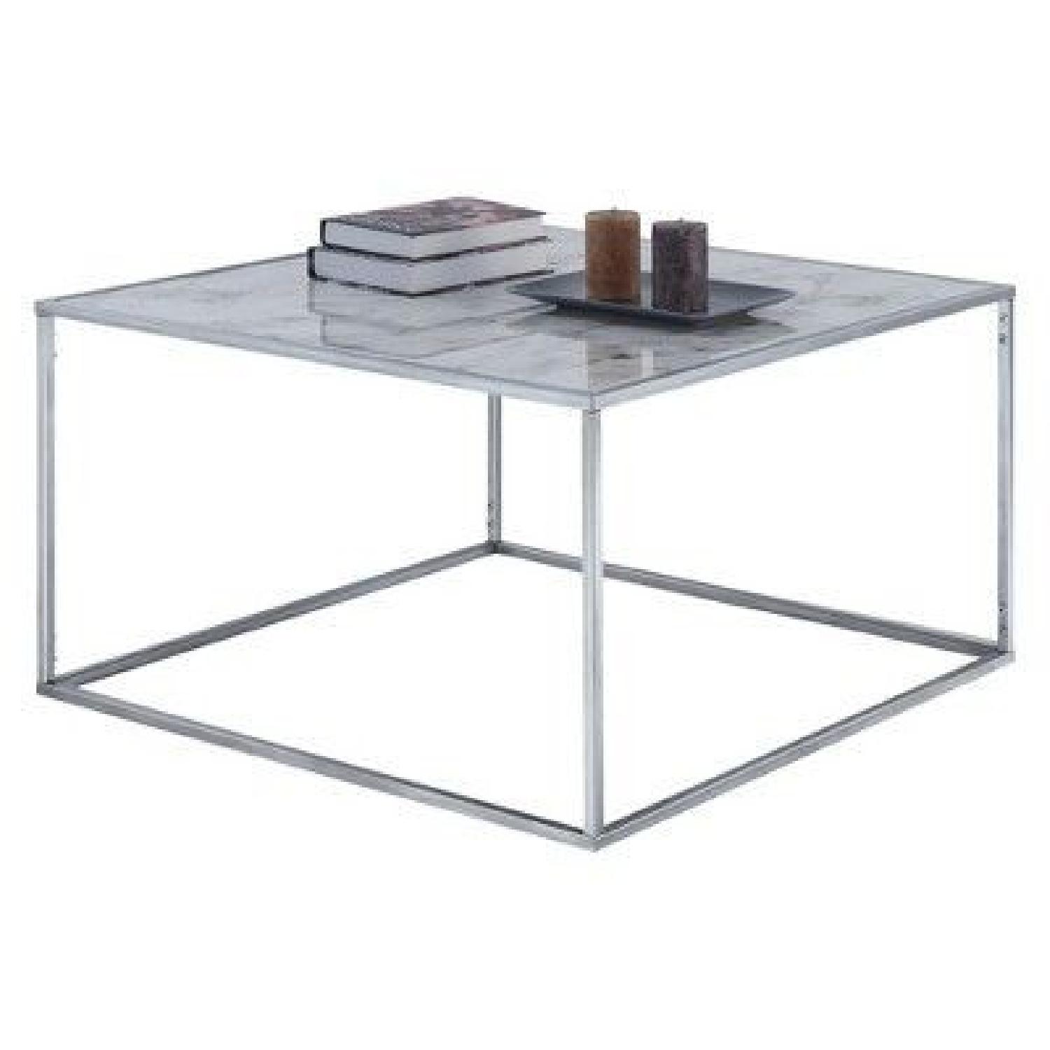 Willa Arlo Interior White/Silver Coffee Table - image-4