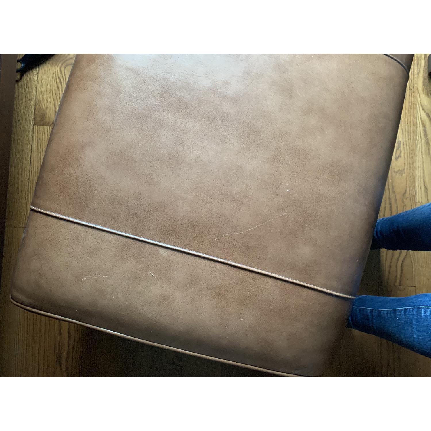 Pottery Barn Manhattan Leather Chair & Ottoman - image-3