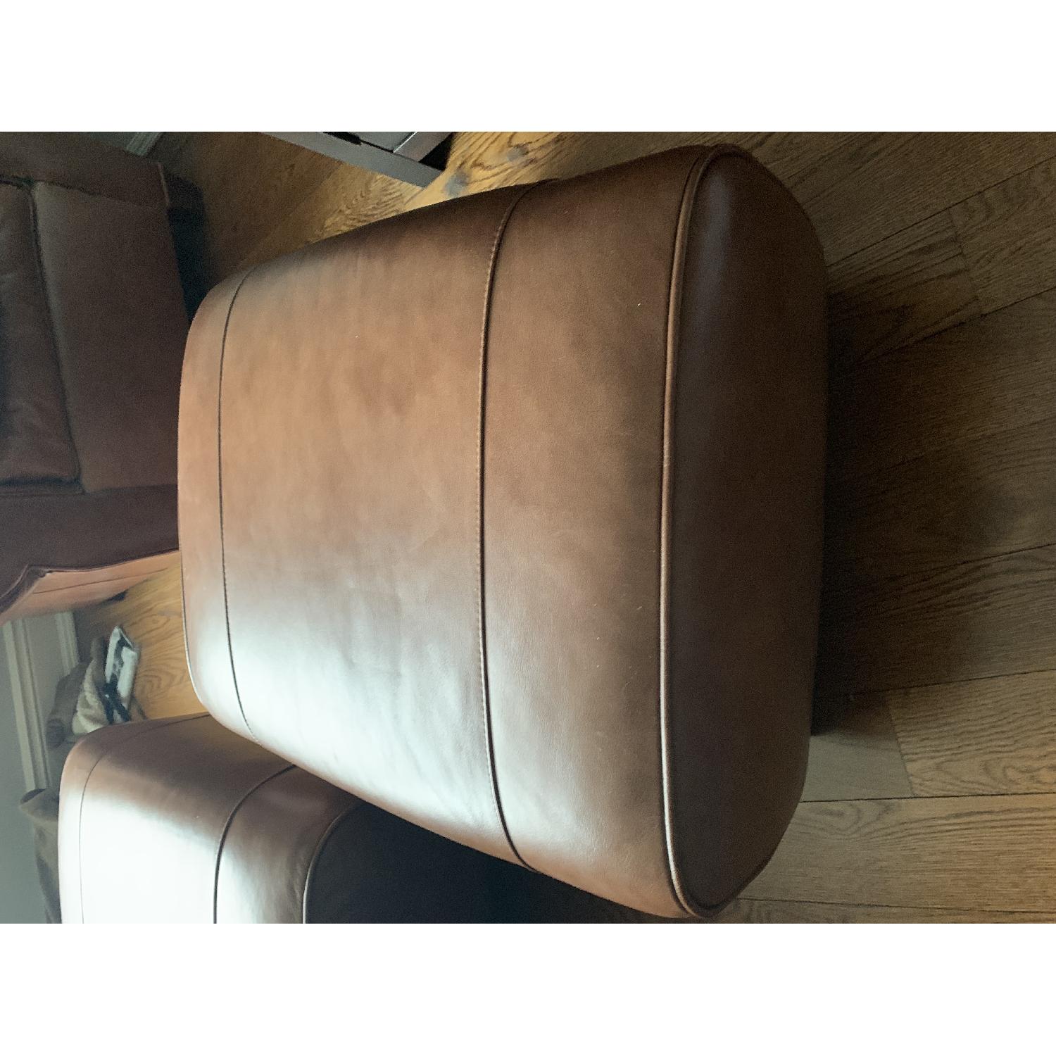 Pottery Barn Manhattan Leather Chair & Ottoman - image-4
