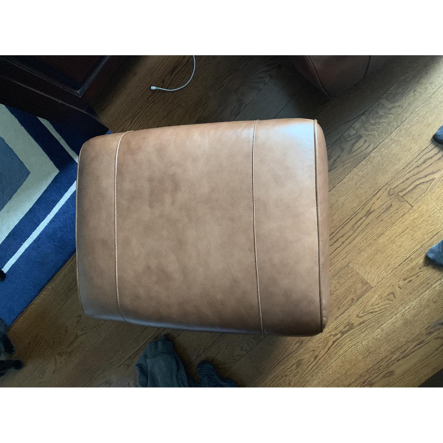 Pottery Barn Manhattan Leather Chair & Ottoman - image-6