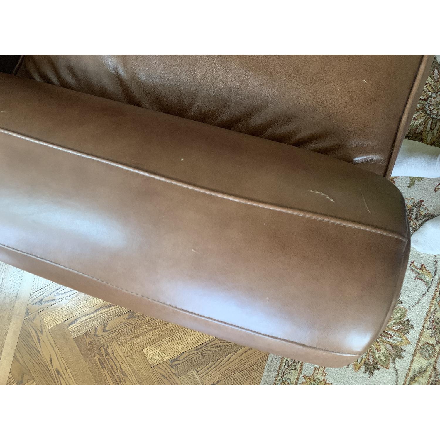 Pottery Barn Manhattan Leather Chair & Ottoman - image-7