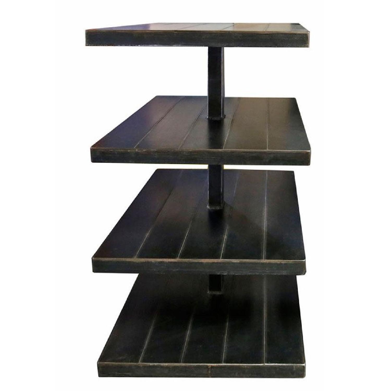 Black Metal Shelves on Wheels AptDeco