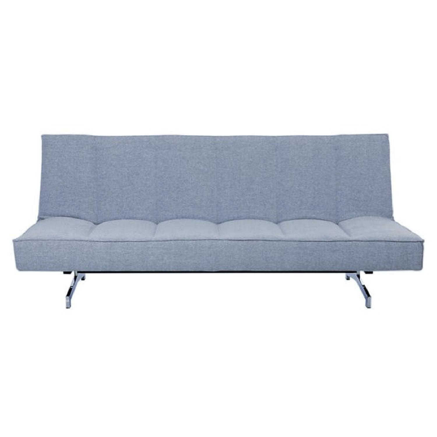 CB2 Flex Gravel Blue Sleeper Sofa AptDeco