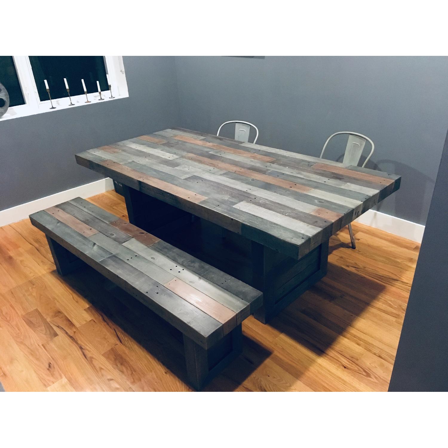 Kosas Home Norman Reclaimed Pine Dining Table w/ Bench AptDeco