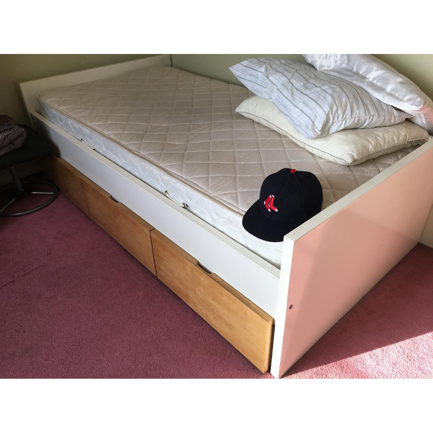 Ikea Brekke Twin Bed w/ 3 Drawers AptDeco