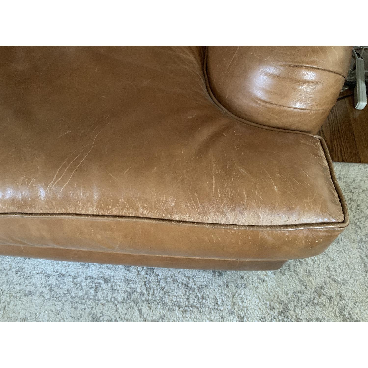 Restoration Hardware English Leather Roll Arm Sofa AptDeco