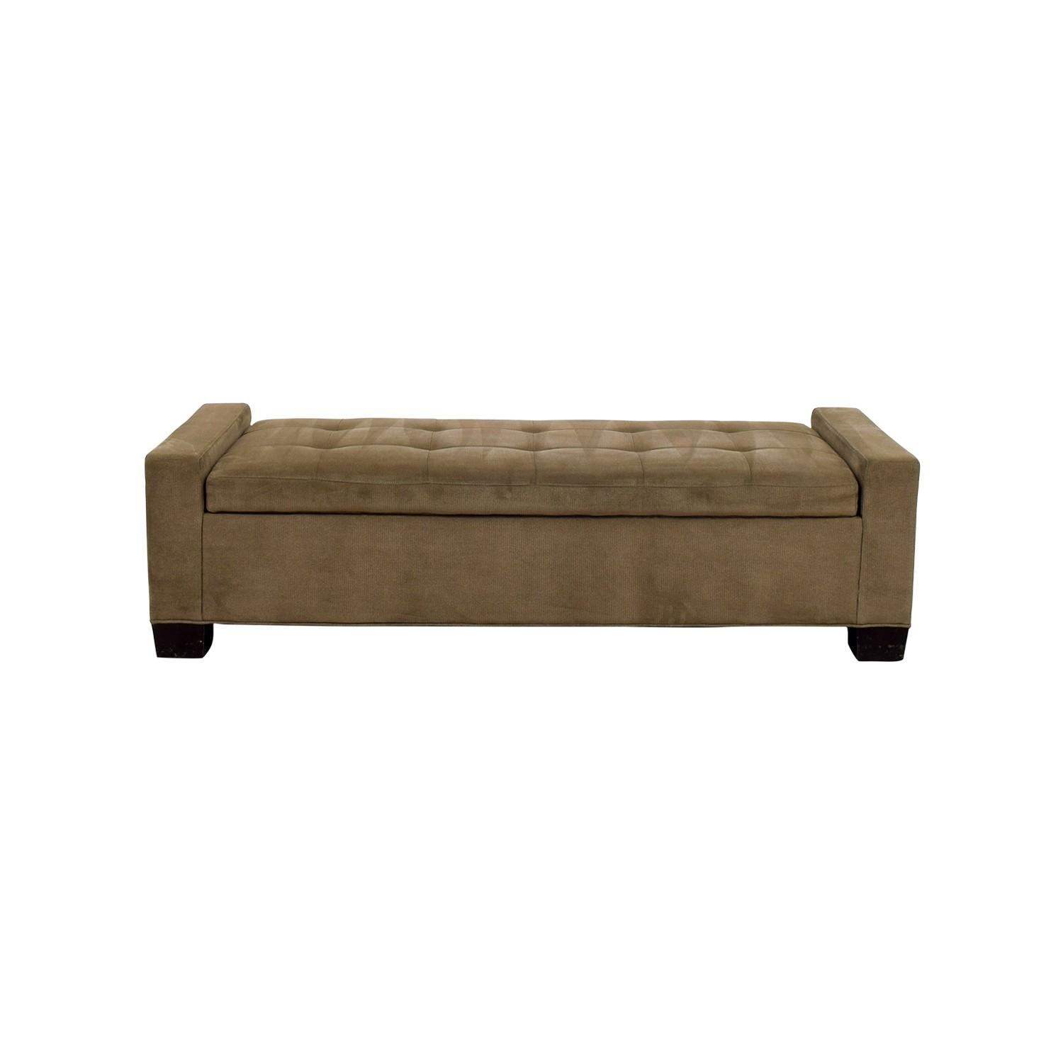 Crate & Barrel Brown Tufted Daybed/Storage Bench - image-0
