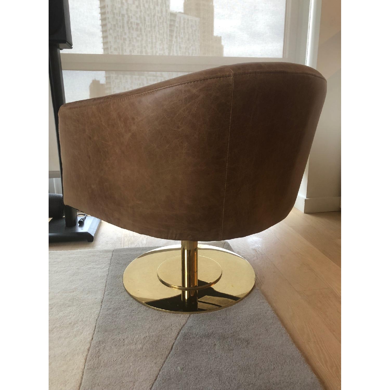 CB2 Cupa Leather Swivel Chair - image-2