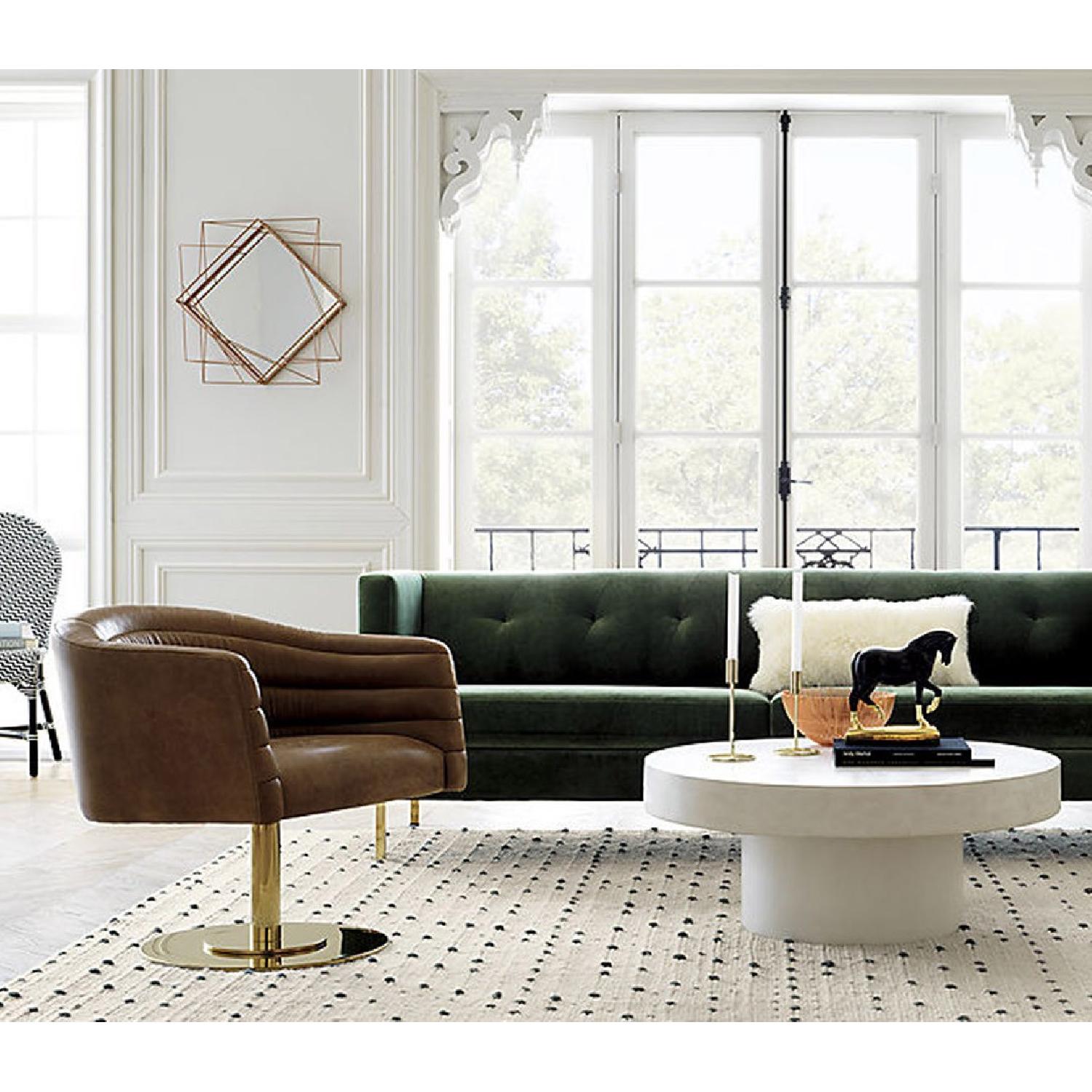 CB2 Cupa Leather Swivel Chair - image-4