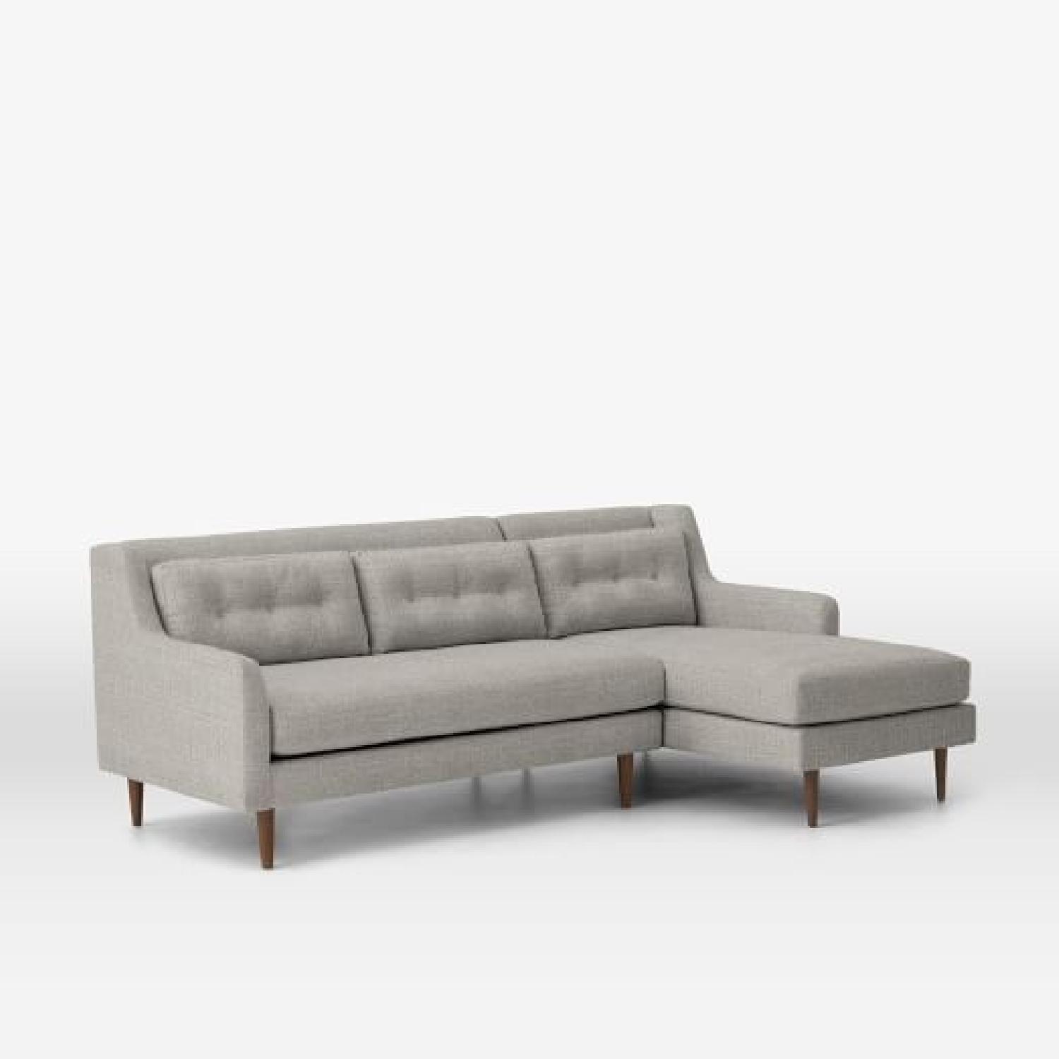 West Elm Crosby Mid-Century 2-Piece Chaise Sectional Sofa - image-0