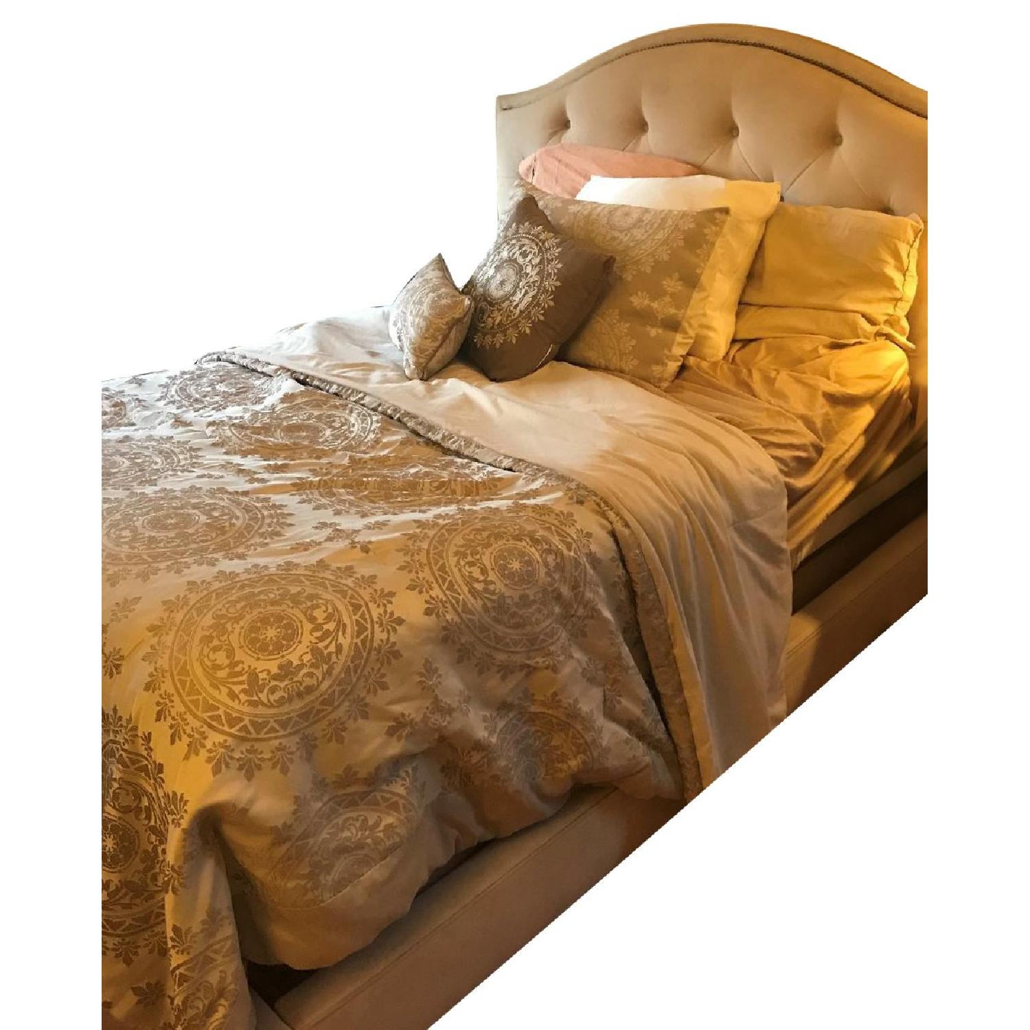 Macy's Full Size Upholstered Bed Frame AptDeco