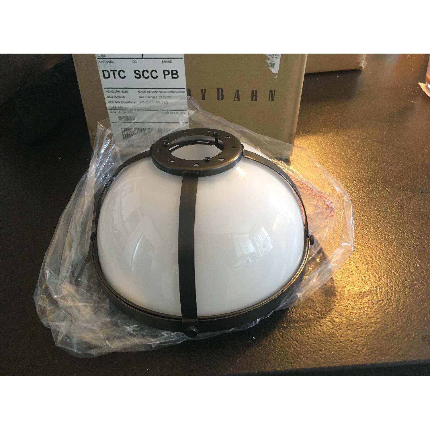 Pottery Barn Milk Glass Pendant - image-2