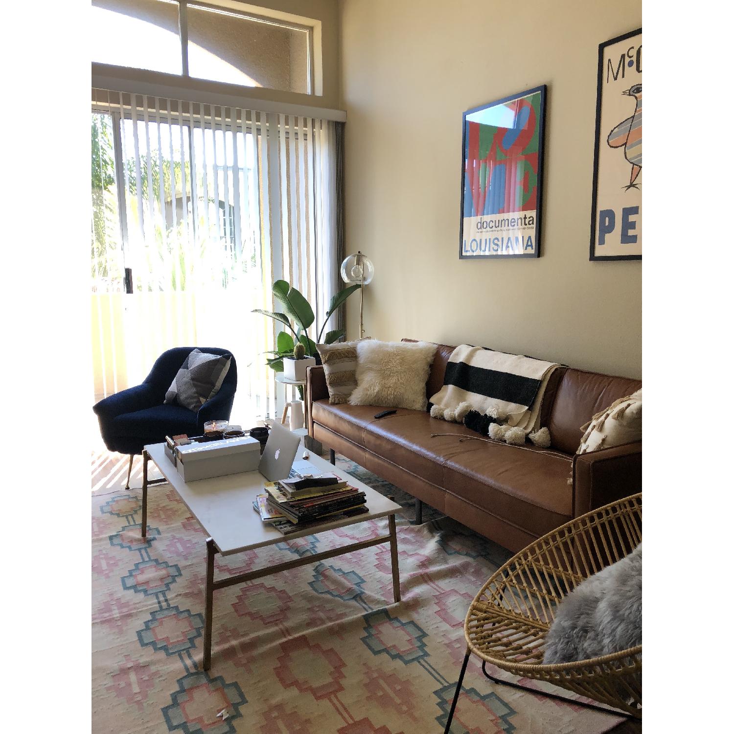 West Elm Axel Leather Sofa - image-2