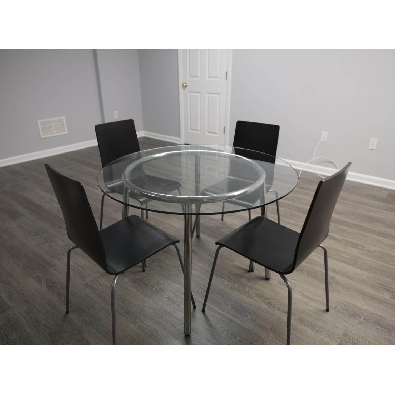 Ikea Glass Chrome Plated Dining Table - Main Image