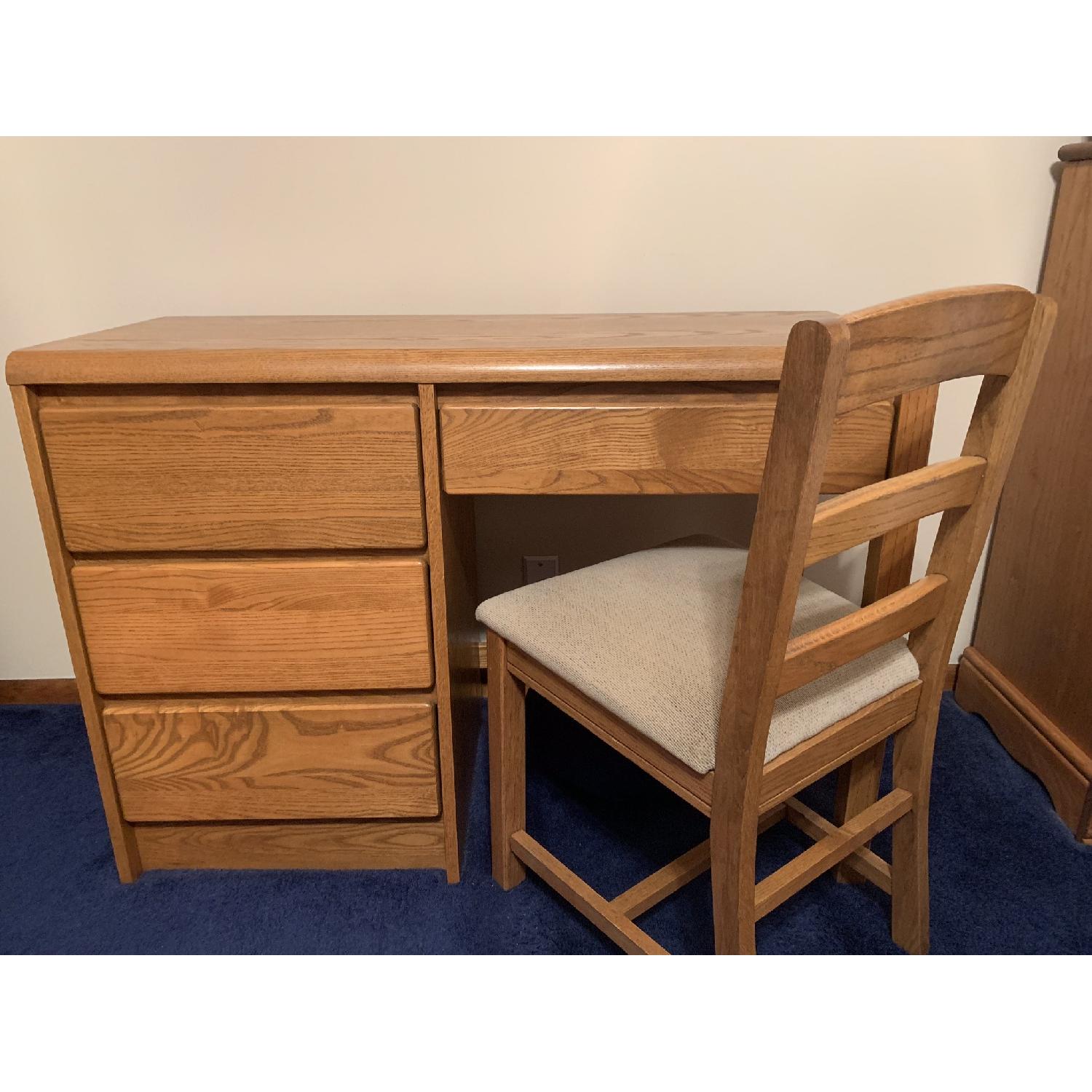 Oak Desk & Chair - image-1