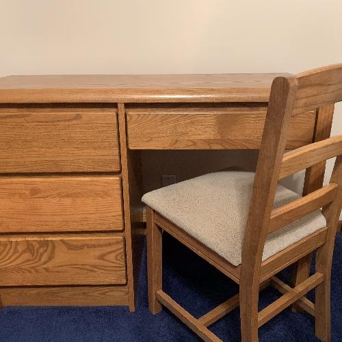 Used Oak Desk & Chair for sale on AptDeco