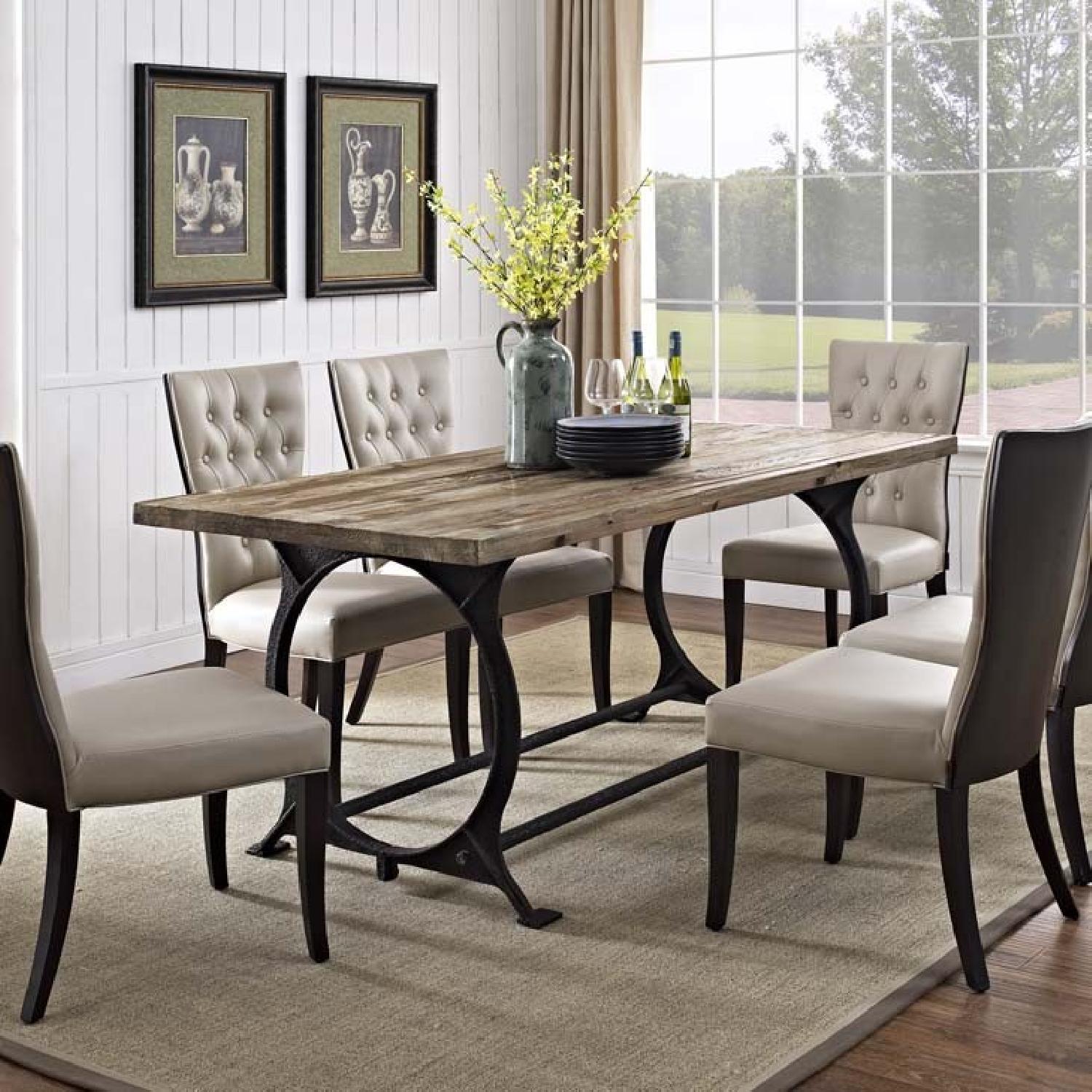 Manhattan Home Design Modern Rectangle wood Top Dining Table - image-2