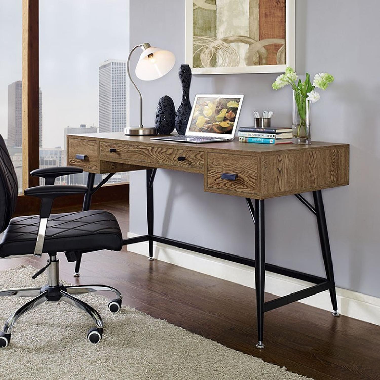 Manhattan Home Design Modern Office Desk in Walnut - image-3