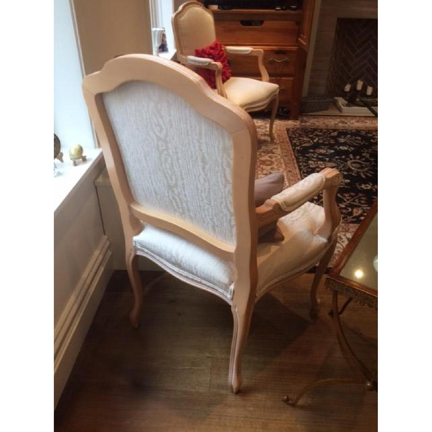 Macy's Cream Silk/Light Wood Frame Queen Anne Side Chair - image-2